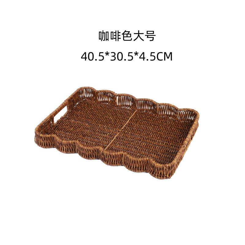 Plateau en forme de fleur couleur café, grand format - 40,5cm