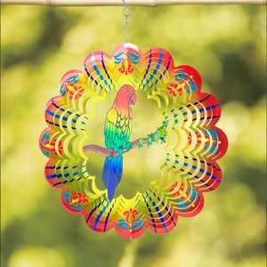 Campanas de Viento Colibrí de 12 Pulgadas, Acero Inoxidable 3D, Acabado Cepillado, Adorno de Jardín para Exteriores - Product Image 5