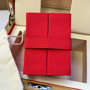 Boîte à montre de luxe en bois jaune à fente unique, ensemble complet d'emballage pour montre avec sac cadeau, carte et certificat, boîte personnalisable avec logo - Product Image 6