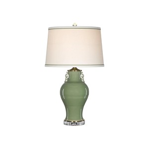 Blue & White 3D Floral Double Gourd Ceramic Modern Table Lamp | Artisan Luxury Lighting for Hotel Guest Room & Living Area - Product Image 3