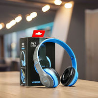 Casque sans fil P47 avec micro, basses de haute qualité, stéréo Hifi, pliable, avec lecteur de carte, casque de jeu