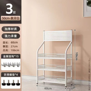Étagère de rangement mobile avec roulettes Chariot de rangement multicouches pour collations Organisateur d'articles divers à la maison Chariot roulant à 3/4/5 niveaux - Product Image 6