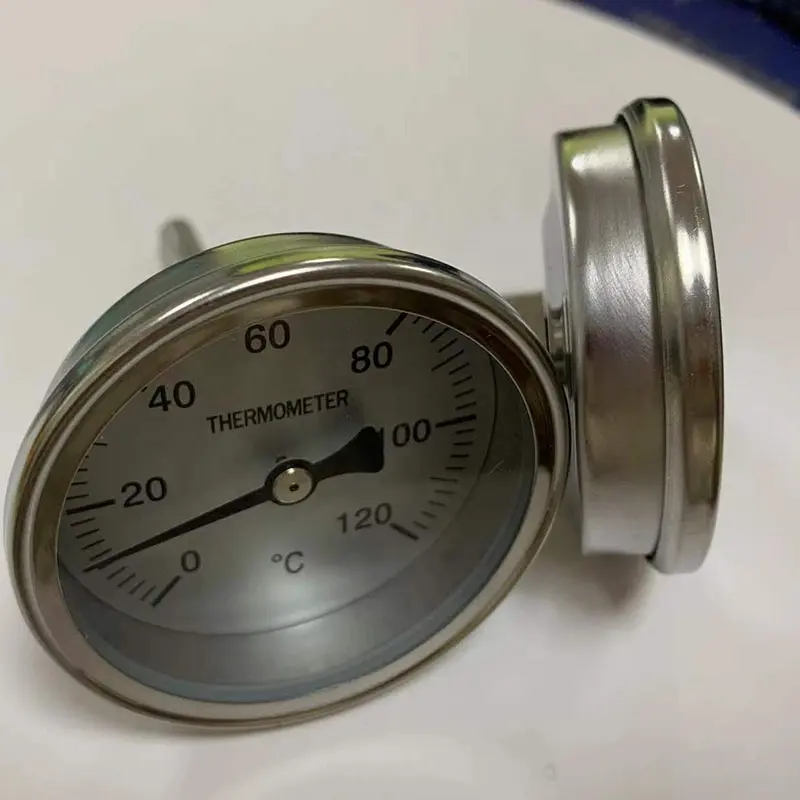 Termómetro bimetálico de acero inoxidable de 2 pulgadas 0-120 grados