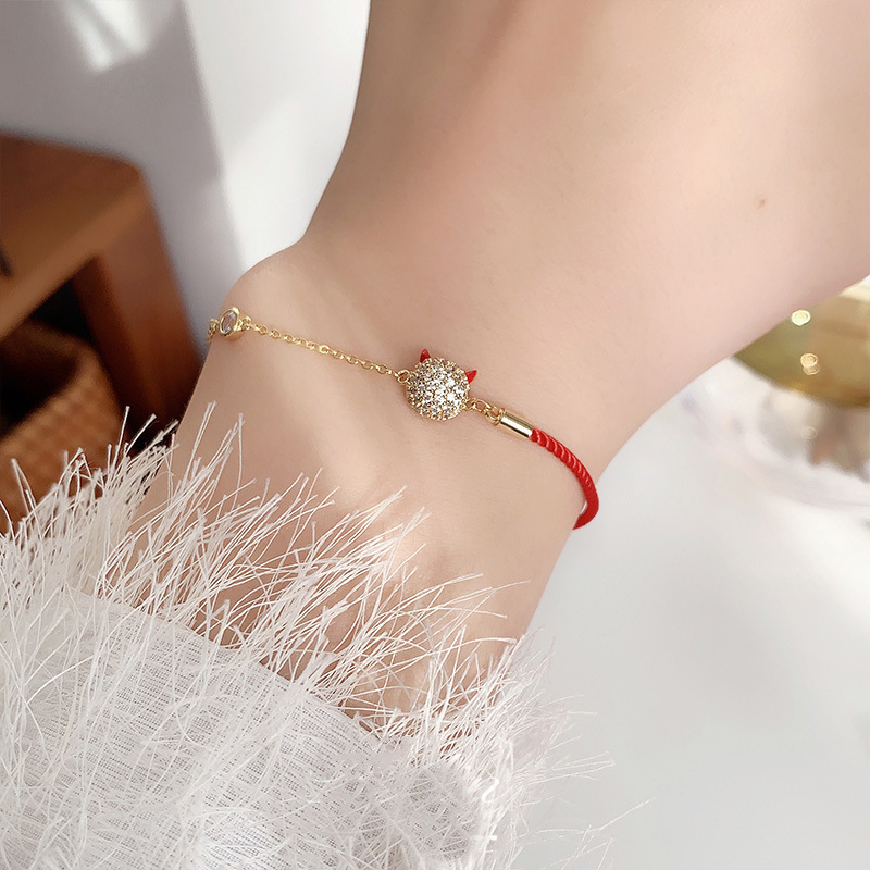 Adjustable Red String Bracelet With 12 Chinese Zodiac Charms - 925 Silver, Temperature Color Changing, Lucky Gift