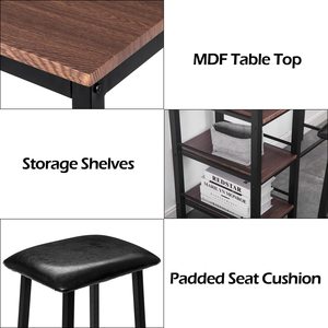 Cross-border minimalist <b>bar</b> counter and chair set with storage, iron <b>bar</b> stool, creative backless <b>bar</b> stool for home use. - Product Image 3
