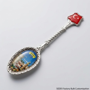 Cucchiaio Decorativo Personalizzato Souvenir, Fabbrica SEDEX, Lega di Zinco, Souvenir Turco, Bandiera Turca, Design Unico, Cucchiaio Decorativo con Resina Epossidica - Product Image 2
