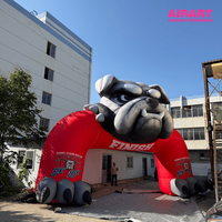 Arche gonflable géante de 5 m en forme de bouledogue avec logo personnalisé pour la publicité d'événements sportifs et de marathons