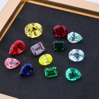 Vente en gros de pierres de rubis synthétiques en vrac cultivées en laboratoire diamants pierres précieuses fabrication de bijoux forme ovale colliers créés en laboratoire thermique