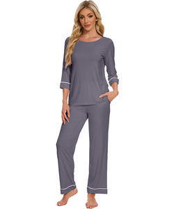 Sleepwear RTS Stock Clearance Women's <b>Sleeveless</b> <b>Nightdress</b> Stock Clearance Bamboo Sleep Women Pajamas Wholesale Ready Stock - Product Image 2
