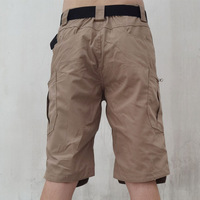 Pantalon cargo tactique tricoté mi-long pour homme IX7, taille mi-haute, motif uni, grandes tailles, short d'entraînement teint uni