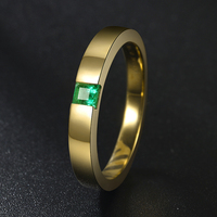 Bijouterie de mariage en pierres précieuses émeraude naturelles, anneau de mariage simple et en or massif, bijoux à la mode, 18k