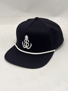 High Quality Fashion <b>Men</b> <b>Flat</b> Brim Baseball <b>Cap</b> 3D Puff Custom Logo 5 Panels <b>Cap</b> Snapback Hat With Rope Decoration - Product Image 3