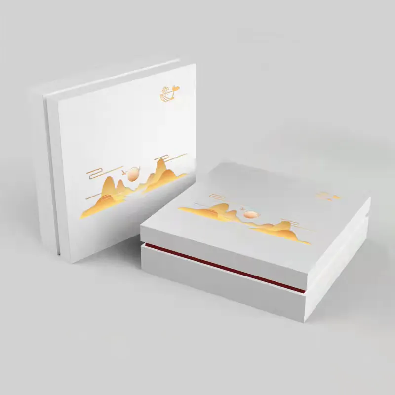 High-end high-quality white gift cardboard box with custom logo