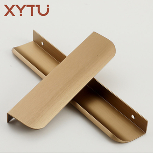 Gebürstete Nickel-Kanten-Fingergriffe für Schränke, verdeckte Küchenschubladengriffe, flache Aluminium-Türgriffe zur hinteren Montage - Product Image 2