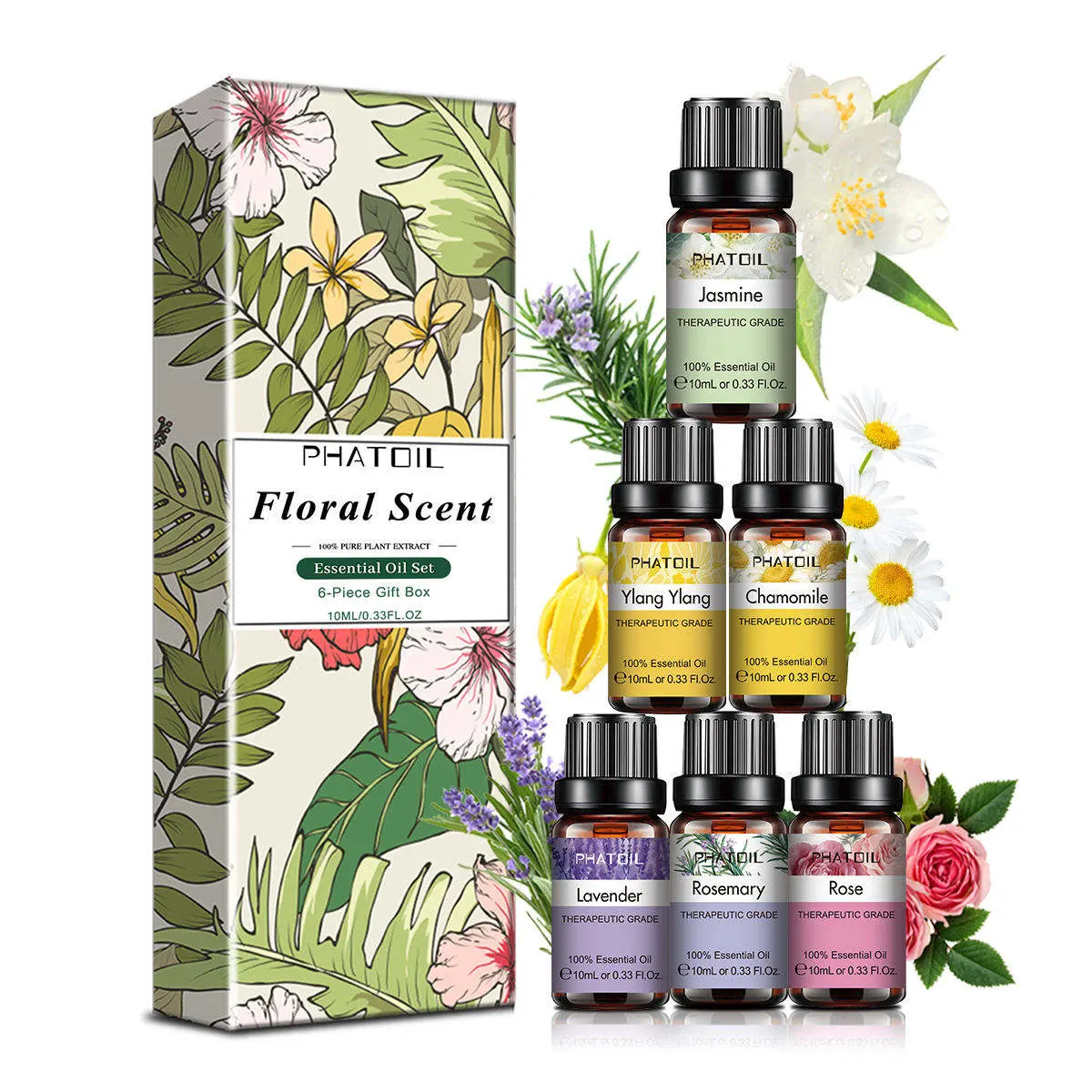 Wholesale oil quality care set Natural Organic Rose Lavender Massage Hair Face Body Care Essential Oil Use massage oils body