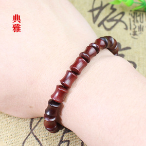 Blood Sandalwood Bamboo Joint <b>Bracelet</b> 8x10mm Wooden Prayer <b>Beads</b> For <b>Men</b> Women Couple Jewelry Gift - Product Image 2