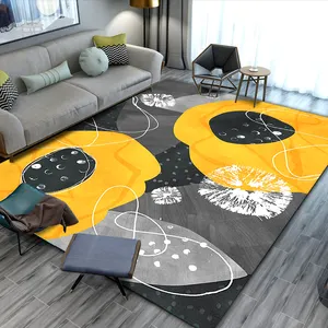 Polyster灰色闪闪发光的地毯客厅3d区域地毯