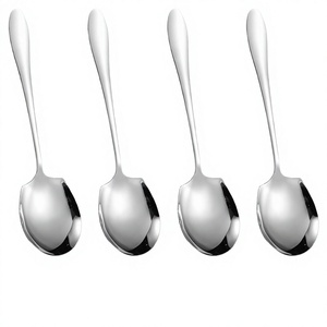 Buffet Serving Spoons <b>Stainless</b> <b>Steel</b> Cooking Serving <b>Utensil</b> Silver Slotted Spoons Set for <b>Kitchen</b> Dining Table - Product Image 1