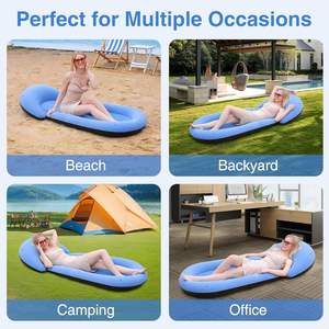 Chaise longue gonflable légère en PVC, portable, pour intérieur, extérieur, plage, piscine, camping - Product Image 6