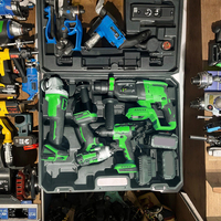 Ensemble d'outils électriques professionnels en gros, perceuse à percussion sans balais 18 V, batterie, 1 ensemble, kit combiné d'outils électriques sans fil 4 en 1