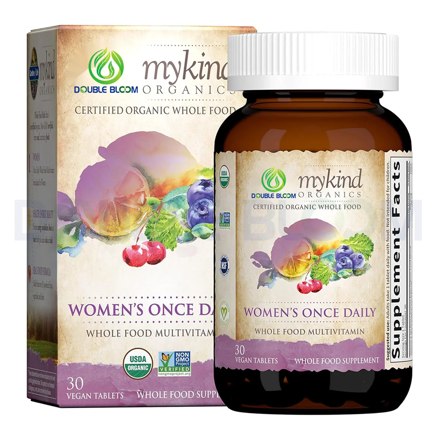 Phụ nữ một lần mỗi ngày đa với sắt Biotin Vegan viên Vitamin hữu cơ cho phụ nữ sức khỏe năng lượng tóc da móng tay