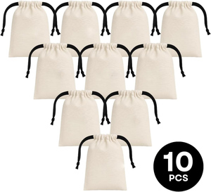 Recycle Organic Muslin Cotton Canvas Fabric <b>Drawstring</b> Dust Bag With Logo - Product Image 2