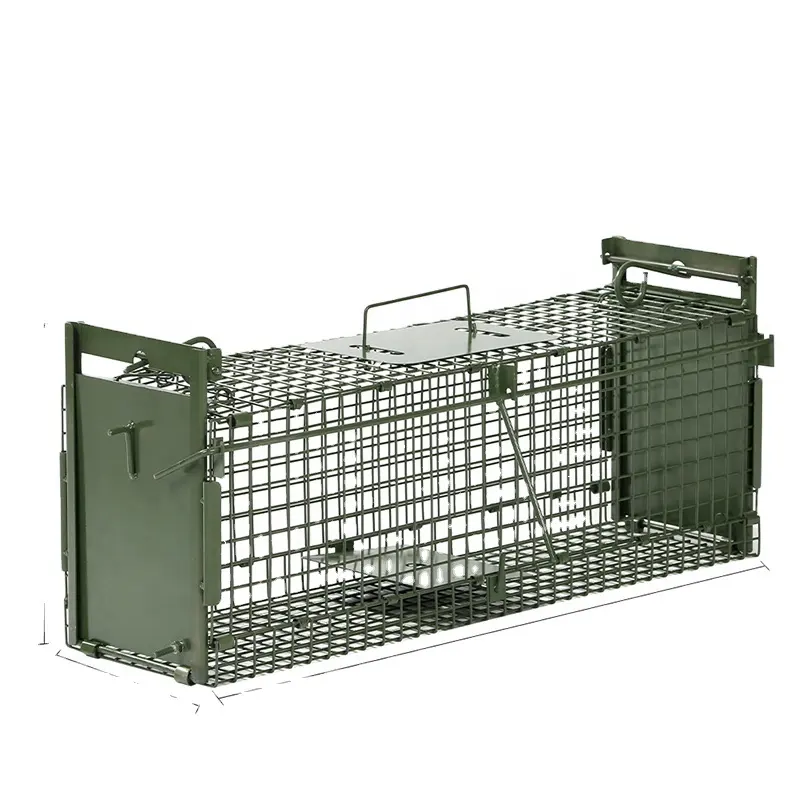 Otomatik kilitleme hayvan tuzağı kafes çift doorHumane hayvan tuzak kediler köpekler için kurtarma kafesi tavşanlar tilkiler gelincikler sincap