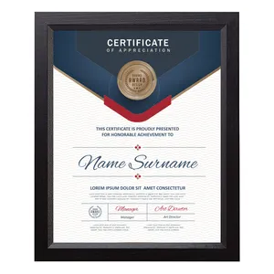 8.5x11 Picture Frame Certificate Document Frame with High Definition Glass 5 Pack Diploma Frames for Wall and Tabletop Black