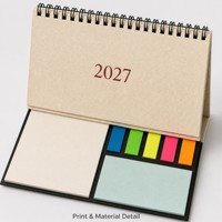 Cadeaux promotionnels pour salons professionnels 2027, agenda de bureau pour l'année scolaire avec bloc-notes adhésifs et index