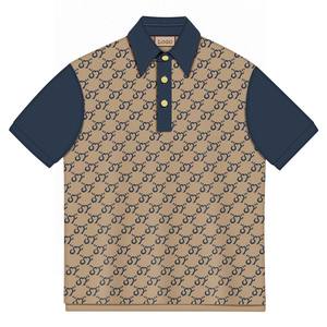 <span class=keywords><strong>Polo</strong></span> Jacquard Beige e Blu a Maniche Corte con Abbottonatura Metallica per Atmosfere Estive e Beach <span class=keywords><strong>Club</strong></span> - Product Image 3