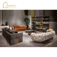 Italien Moderne Dune Canapé de luxe Beige pour chambre à coucher Canapé sectionnel et canapé en cuir Inclinable Ensemble de meubles de salon