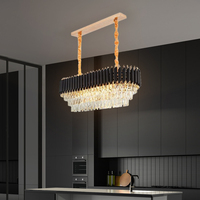 Lustre suspendu en cristal, aluminium et fer, style européen moderne et luxueux, pour salon, décoration intérieure, éclairage de restaurant