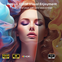 Projecteur vidéo portable Android CR38 Pro avec mise au point automatique et correction trapézoïdale, moteur optique entièrement étanche, anti-poussière et durable
