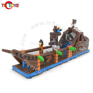 Barco pirata gigante, gorila <span class=keywords><strong>de</strong></span> aire, carrera <span class=keywords><strong>de</strong></span> obstáculos inflable con tobogán hinchable, actividad divertida para niños - Product Image 2