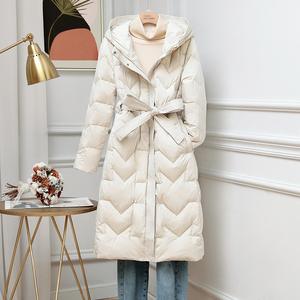 Chaqueta larga con capucha para mujer, abrigos largos <span class=keywords><strong>de</strong></span> lujo con plumón ligero para invierno - Product Image 4