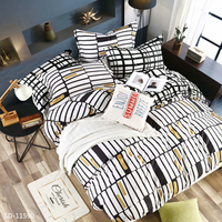 Ensemble de literie imprimé blanc belle 100% coton drap de lit literie