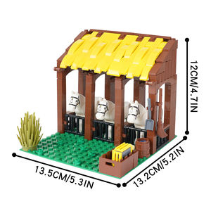 MOC5045 Scène de guerre des écuries du <span class=keywords><strong>Moyen</strong></span> <span class=keywords><strong>Âge</strong></span>, modè<span class=keywords><strong>le</strong></span> d'animal cheval, ensembles de blocs de construction DIY, puzzle, jouets pour enfants, 211 pièces - Product Image 3