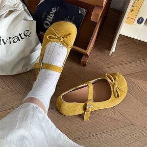 Factory Wholesale New Style Bow Shallow-Cut Single Strap Flat Ballet Shoes for Women Fashion Trend Cushioning - Product Image 4