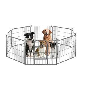 Black Heavy Duty Dog Barrier Puppy Play Pen, indoor Outdoor Zware Hond Behuizing Pen Gaas Play Pen Voor Honden