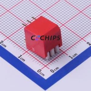 NDPL-03V DIP Switch Through hole Component (THT) Switch ( Number of Switch Sections: 3 )( Lead Spacing: 2.54mm )( Color: Red ) - Product Image 2