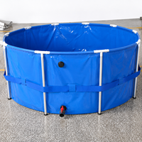 Bassin d'élevage de poissons extérieur Liansu, réservoir d'eau rond pliable en bâche PVC, bassin d'aquaculture robuste
