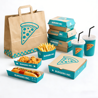 Boîtes d'emballage en papier pour hamburgers à emporter, logo personnalisé, poulet à emporter, contenants jetables de qualité alimentaire pour la restauration rapide