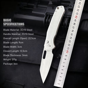 سكين جيب قابل للطي مخصص للاستخدام التكتيكي والصيد والتخييم والبقاء في الأماكن الخارجية من الفولاذ المقاوم للصدأ بالكامل EMHTiii - Product Image 6