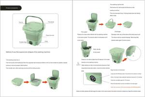 8L Portable Washing <b>Mini</b> Foldable Sock Underwear Panties Retractable Household Washing Machine With Spinning Dry Washing Machine - Product Image 3