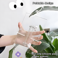 Support de téléphone carré en acrylique entièrement pliable, design plat, pour diffusion en direct, cadeau promotionnel