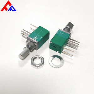 Potentiomètre rotatif à axe plat moleté en métal à insertion latérale 8 broches de haute qualité 10K-100K 20% - Product Image 5