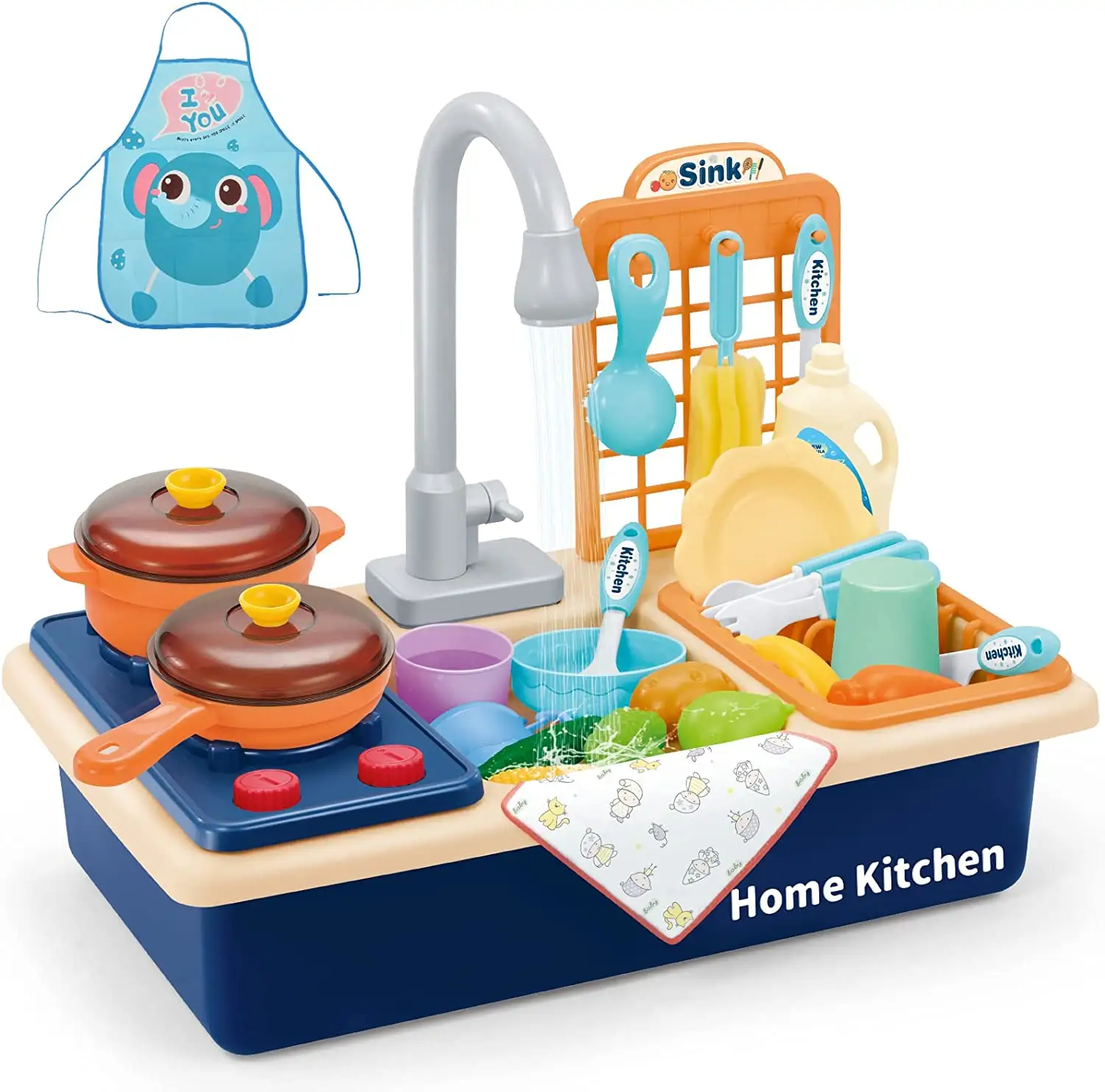 Детская кухня для малышей ролевые игрушки для раковины с проточной водой электронная посудомоечная машина с аксессуарами для приготовления пищи