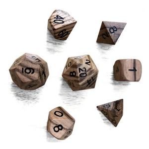 Custom Dungeon and Dragon Zebra Wood Dice Set dadi poliedrici DND Games Logo personalizzato colore personalizzato 14-20mm - Product Image 2