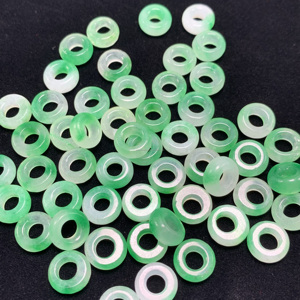 Perles rondes vertes dégradées certifiées NGTC Zhenzhen, 10 mm, pièces détachées, accessoires de bijoux DIY, boucles d'oreilles, jade en gros - Product Image 5