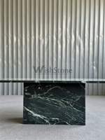 Table basse en marbre Verde Alpi, rectangulaire, en marbre vert naturel, table centrale pour salon de villa, taille personnalisée